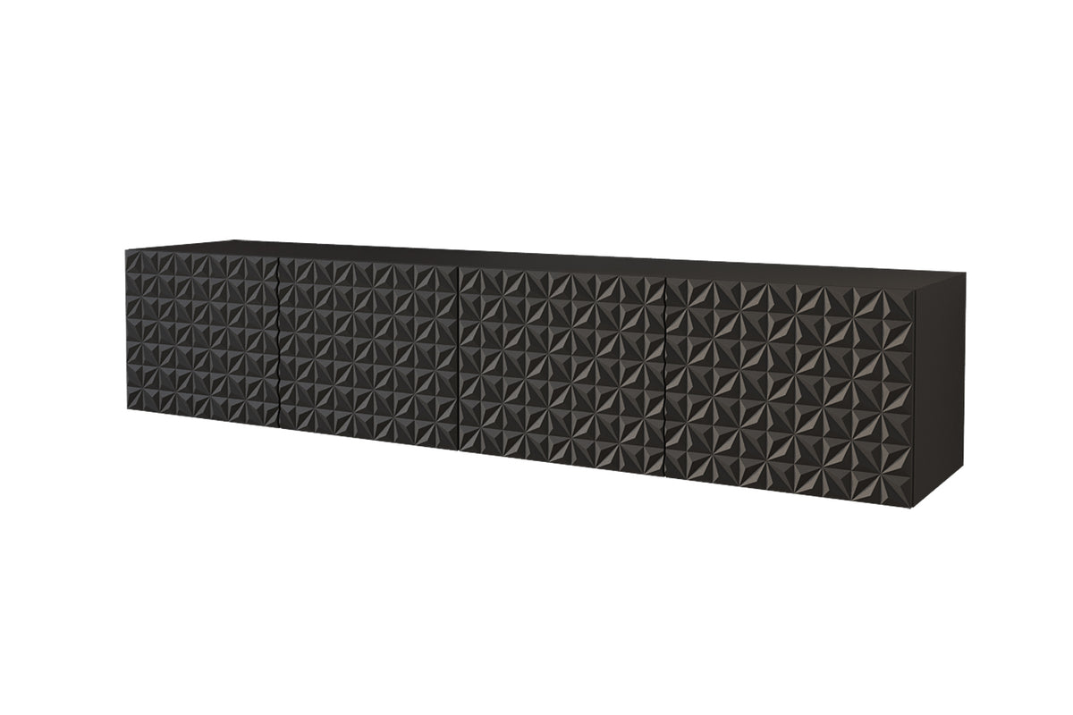 Szafka RTV VIRA, Czarny / 200 cm / Wiszący