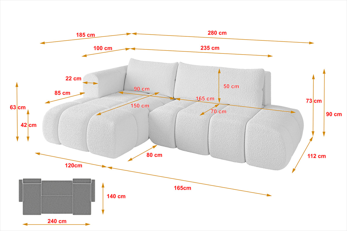 Ecksofa CLOUD-L Bouclé