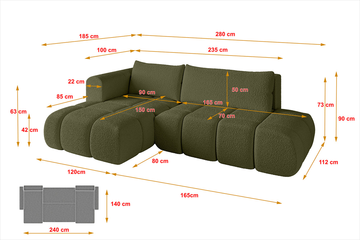 Ecksofa CLOUD-L Bouclé