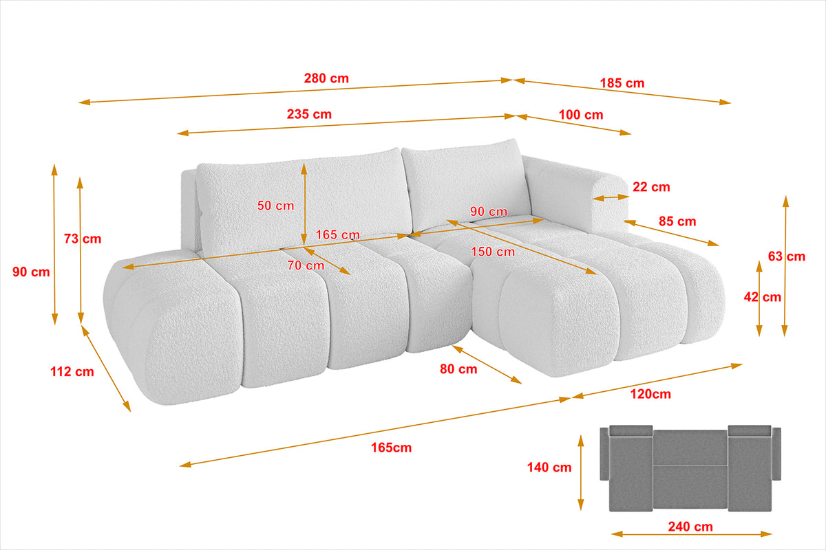 Ecksofa CLOUD-L Bouclé