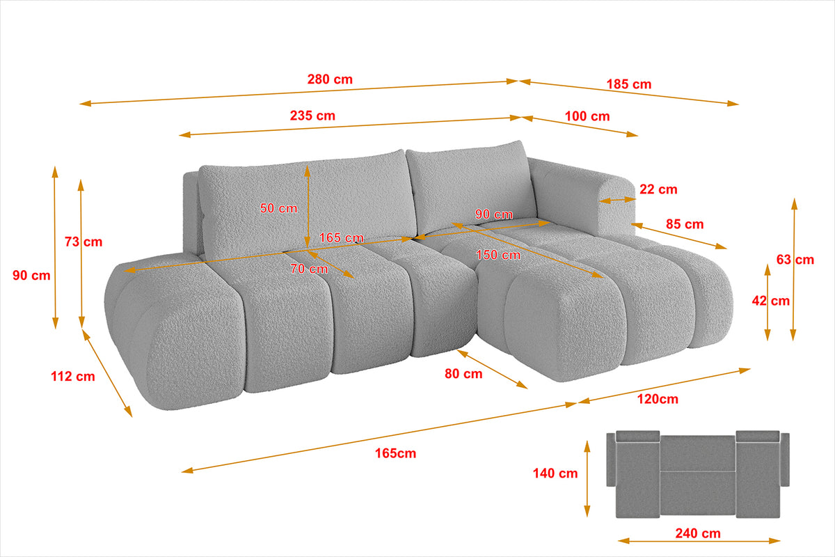 Ecksofa CLOUD-L Bouclé