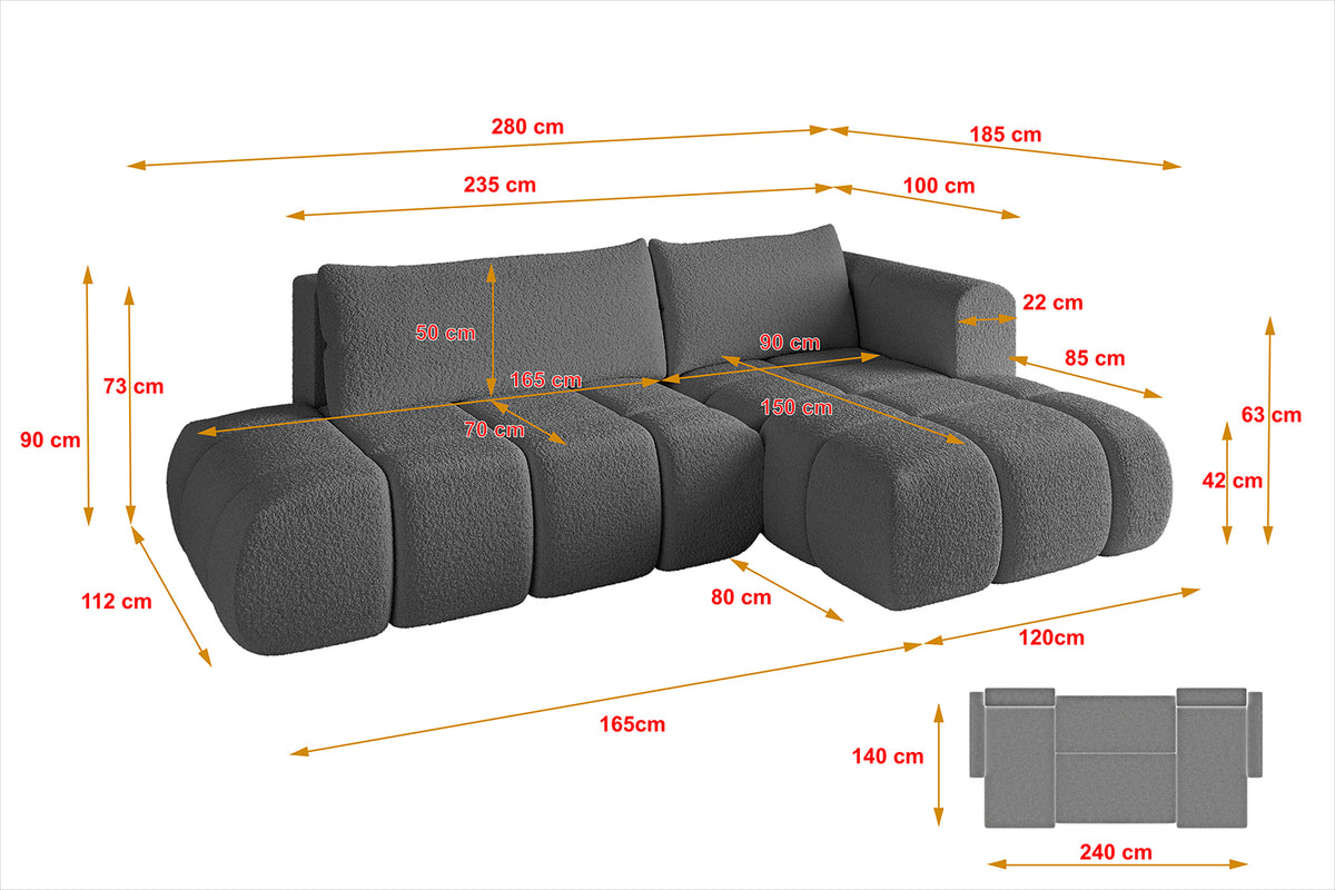 Ecksofa CLOUD-L Bouclé