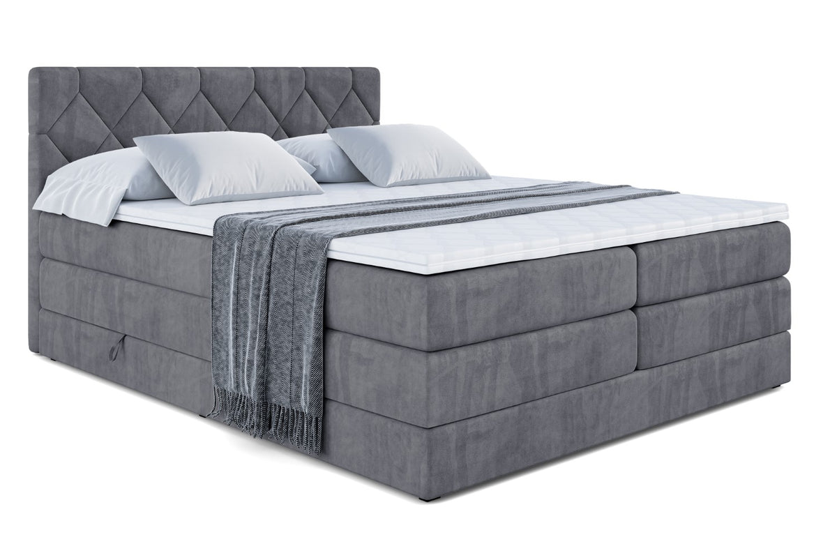 Boxspringbett CATOR KING Samt, Dunkelgrau - Casablanca 2315 / 120x200 cm