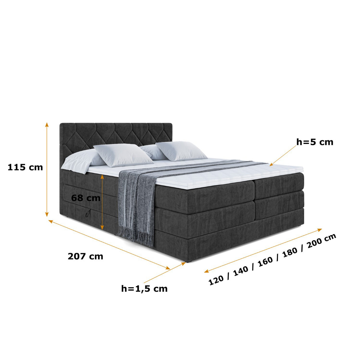 Boxspringbett CATOR KING Samt