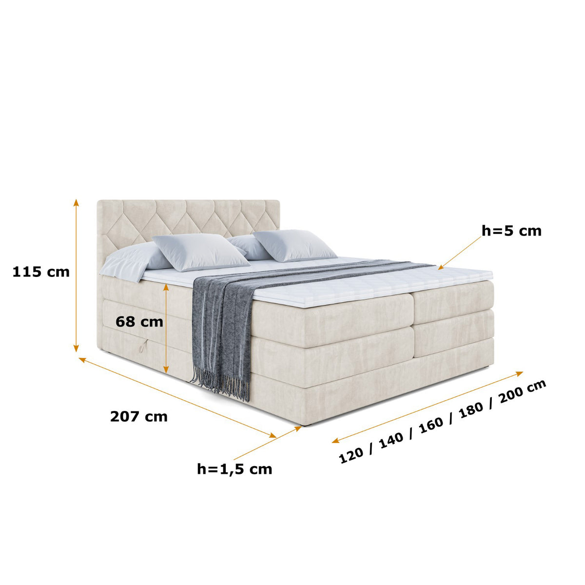 Boxspringbett CATOR KING Samt
