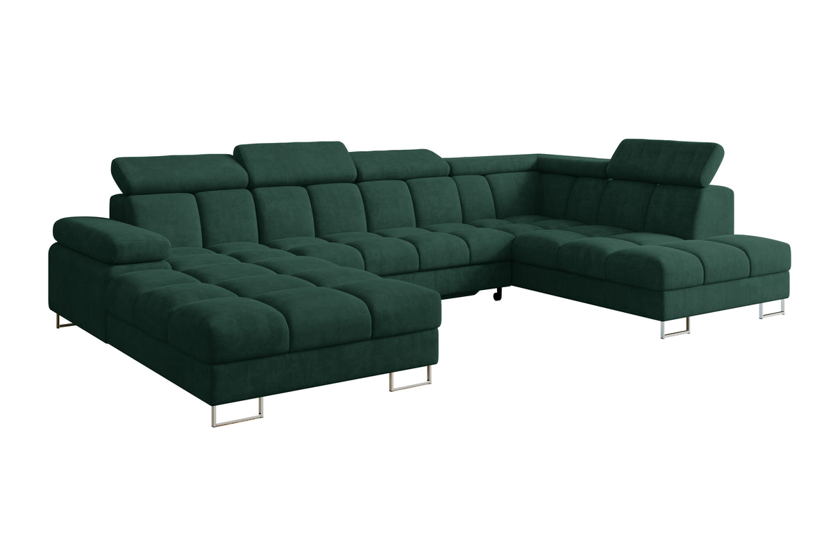 Wohnlandschaft COMA U Samt, Grün - Dream Velvet 202.31 / Rechts / Mit Schlaffunktion