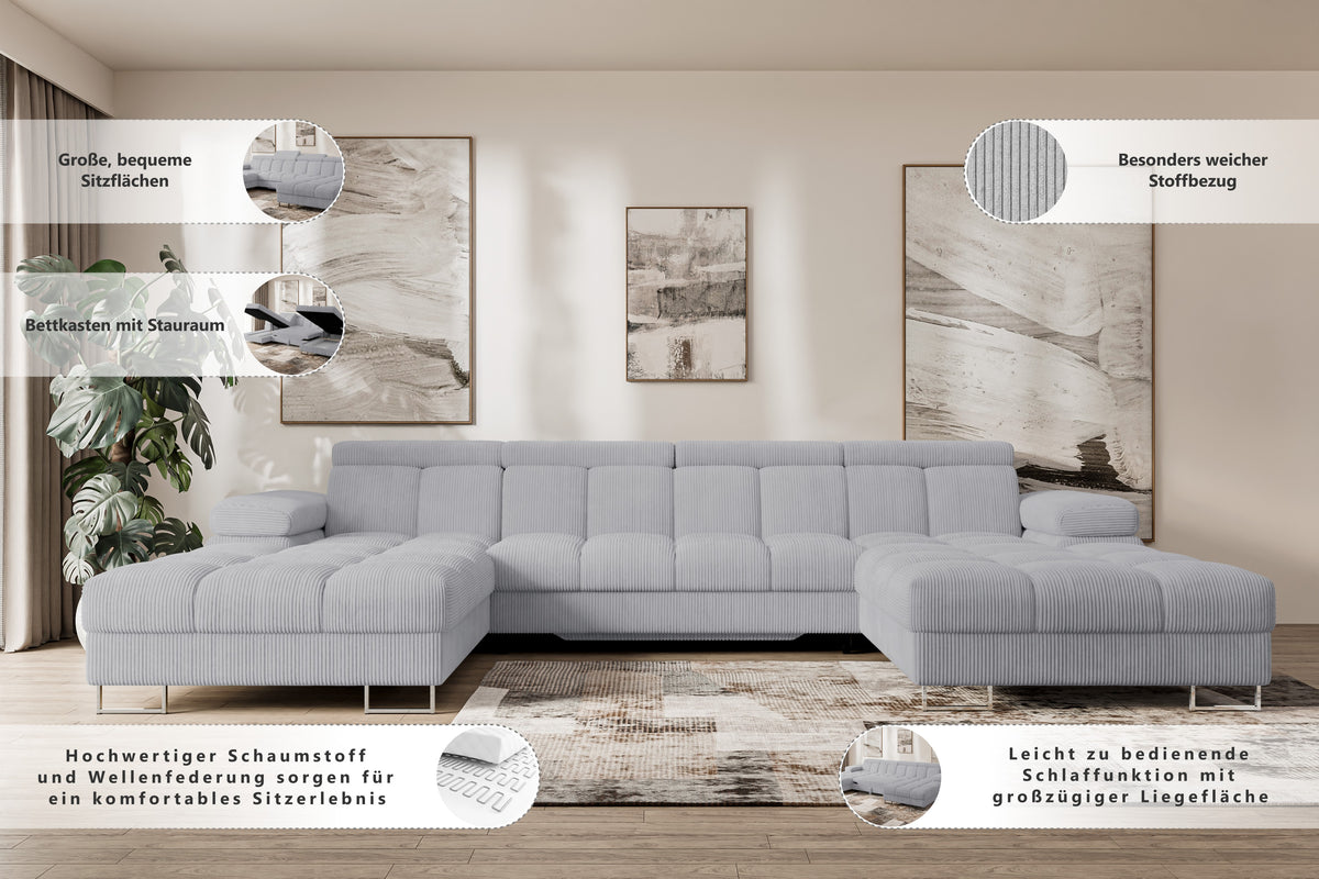Narożnik COMA U2 sztruks