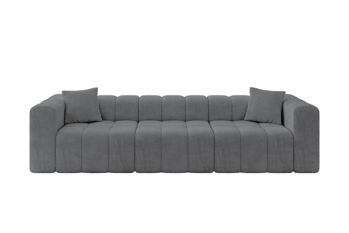 Sofa DONY-3 Cord, Dunkelgrau - Poso 115