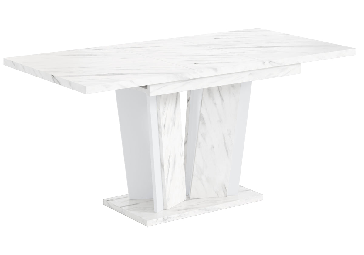 Stół do jadalni BRIO2, Biały marmur/Biały