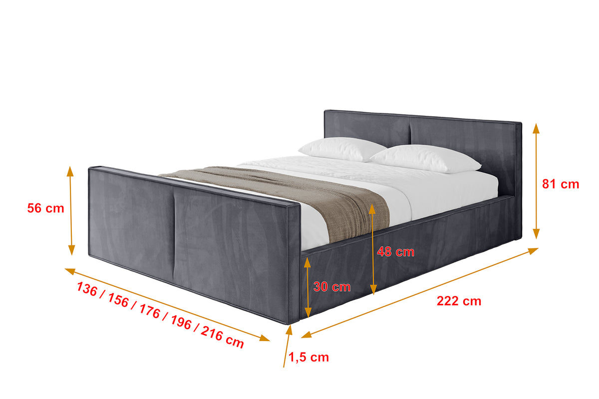 Łóżko tapicerowane EMMI-Z-v1 welur
