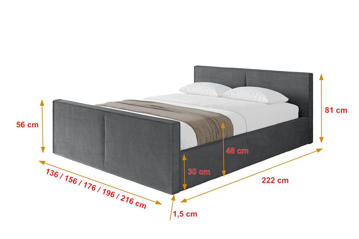 Łóżko tapicerowane EMMI-Z-v1 sztruks