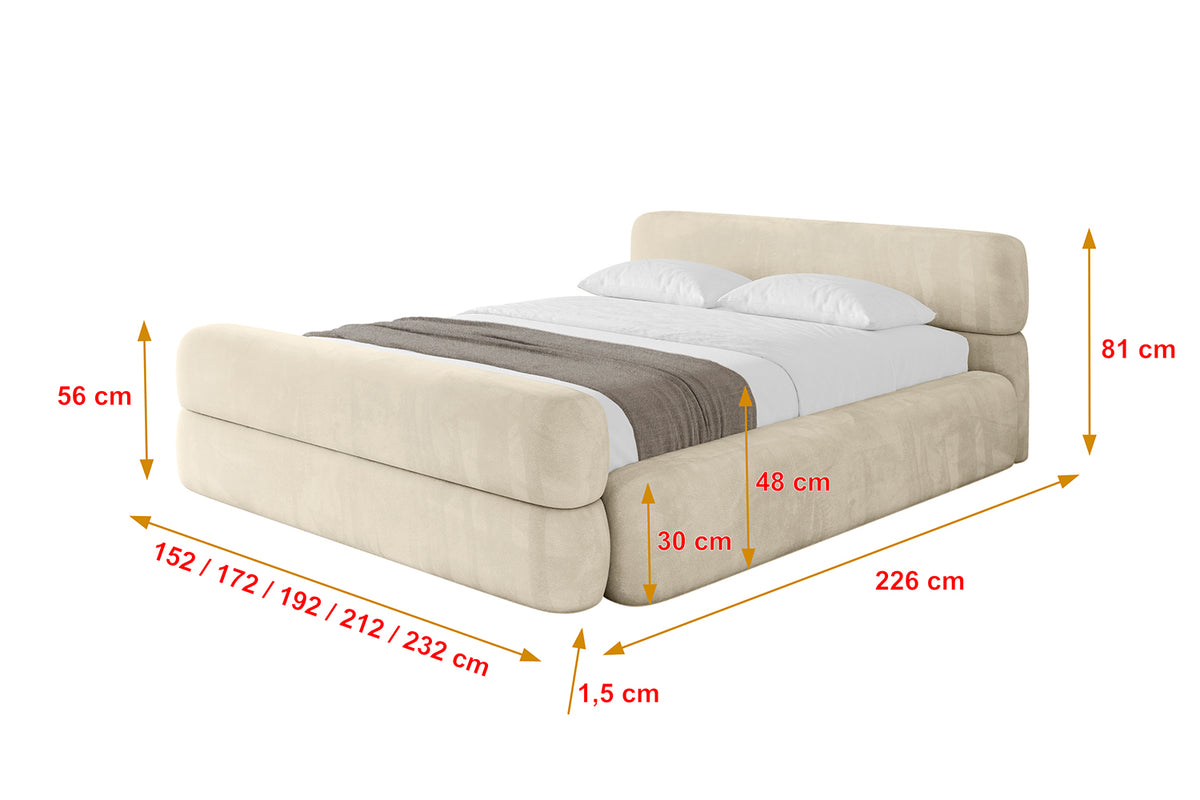 Łóżko tapicerowane ENORA-Z-v1 welur