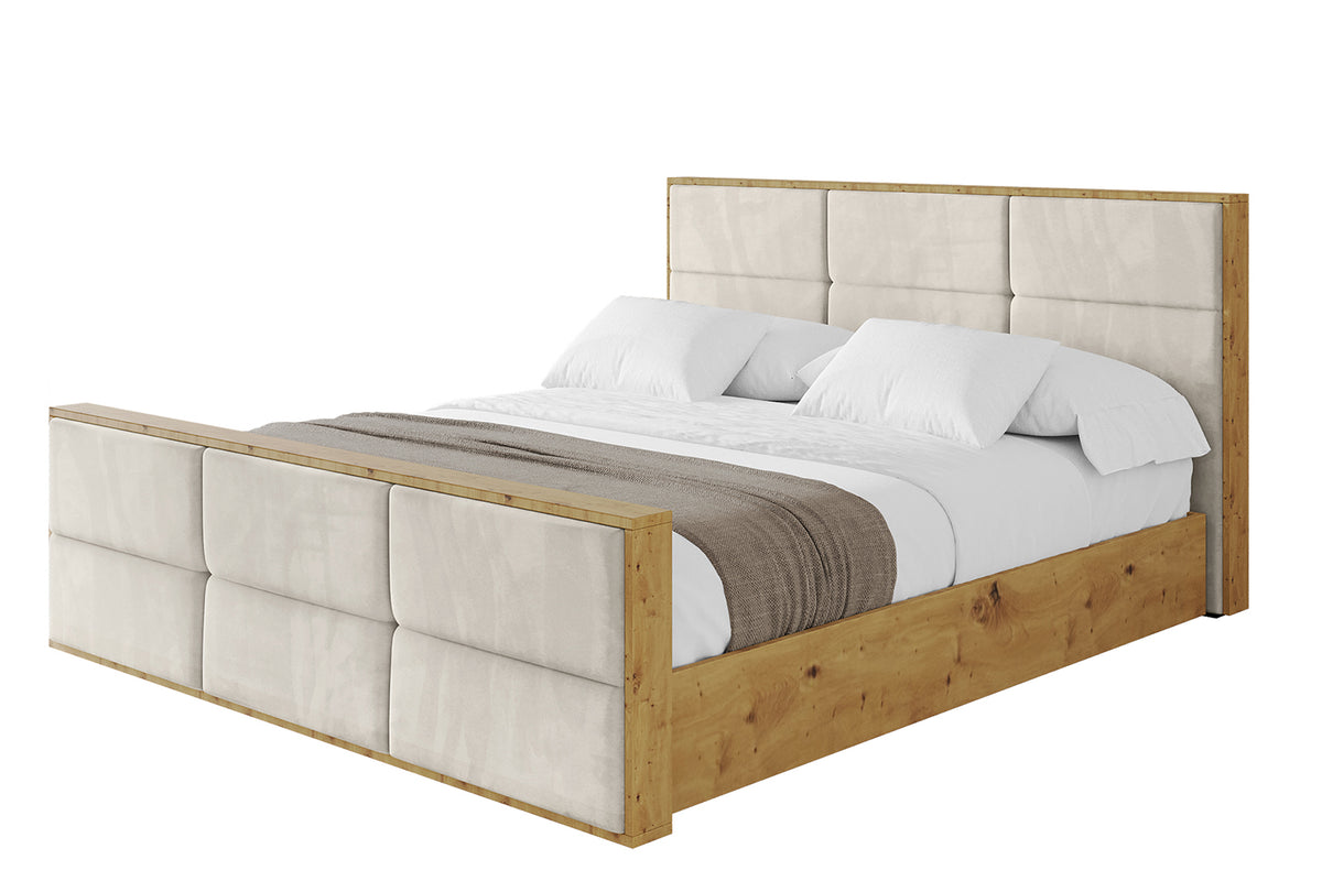 Łóżko tapicerowane ENZO1-Z welur, Beżowy - Casablanca 2301 / 120x200 cm / Bez materaca