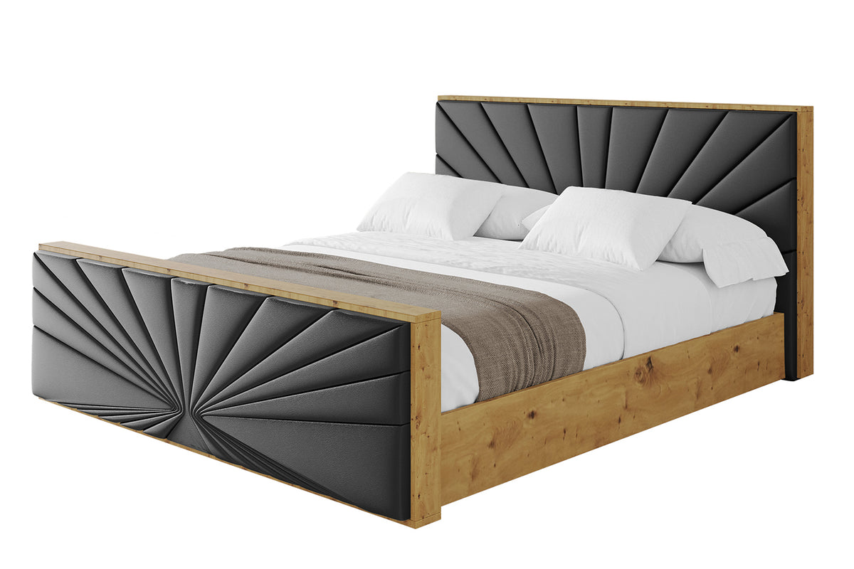 Polsterbett ENZO6-Z Kunstleder, Schwarz - Soft 11 / 120x200 cm / Mit Matratze