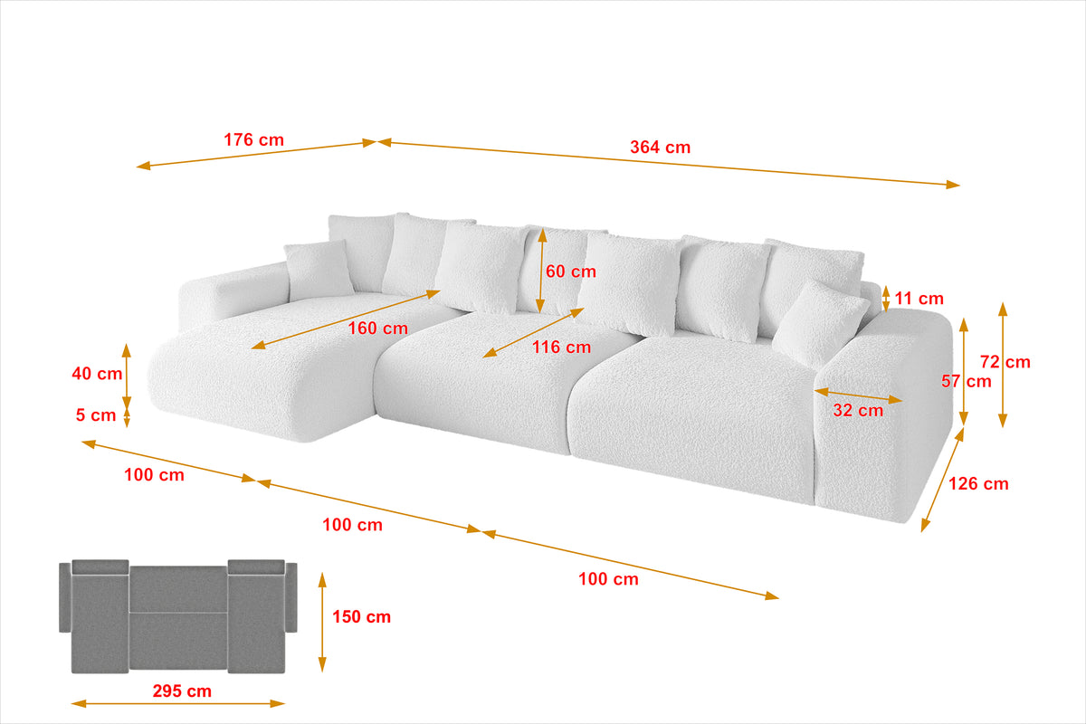 Ecksofa ESKAR-L2 Bouclé