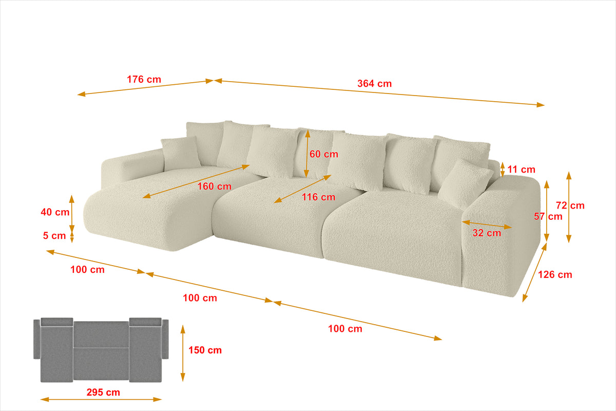 Ecksofa ESKAR-L2 Bouclé