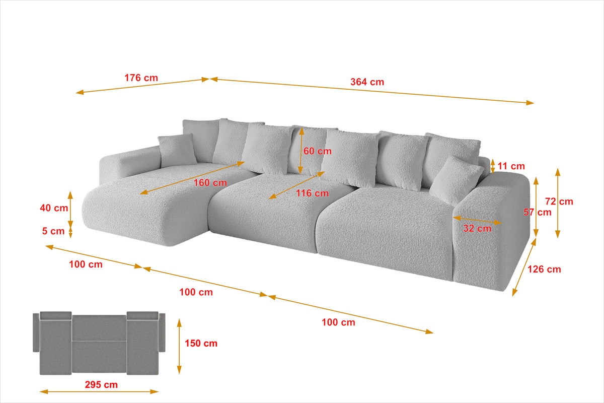 Ecksofa ESKAR-L2 Bouclé