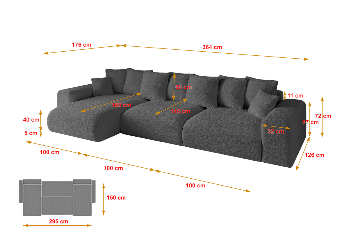 Ecksofa ESKAR-L2 Bouclé