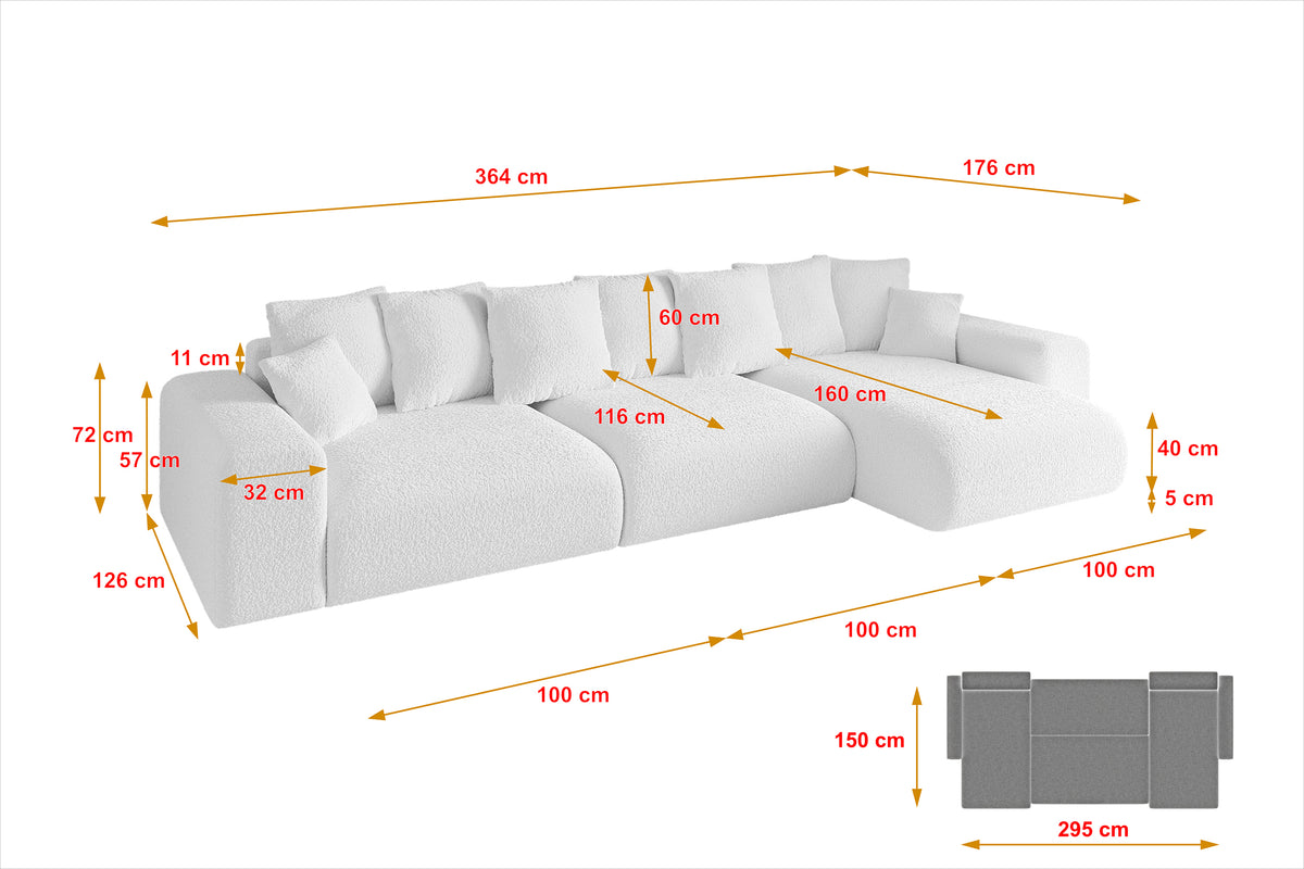 Ecksofa ESKAR-L2 Bouclé