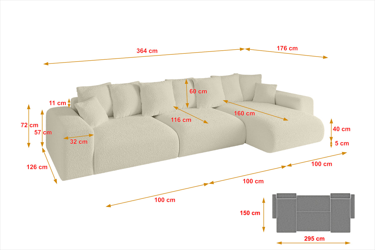 Ecksofa ESKAR-L2 Bouclé