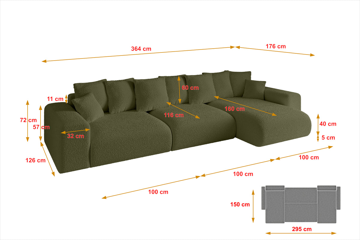 Ecksofa ESKAR-L2 Bouclé
