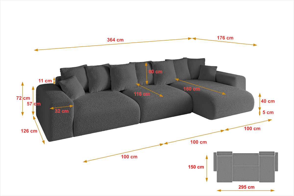 Ecksofa ESKAR-L2 Bouclé