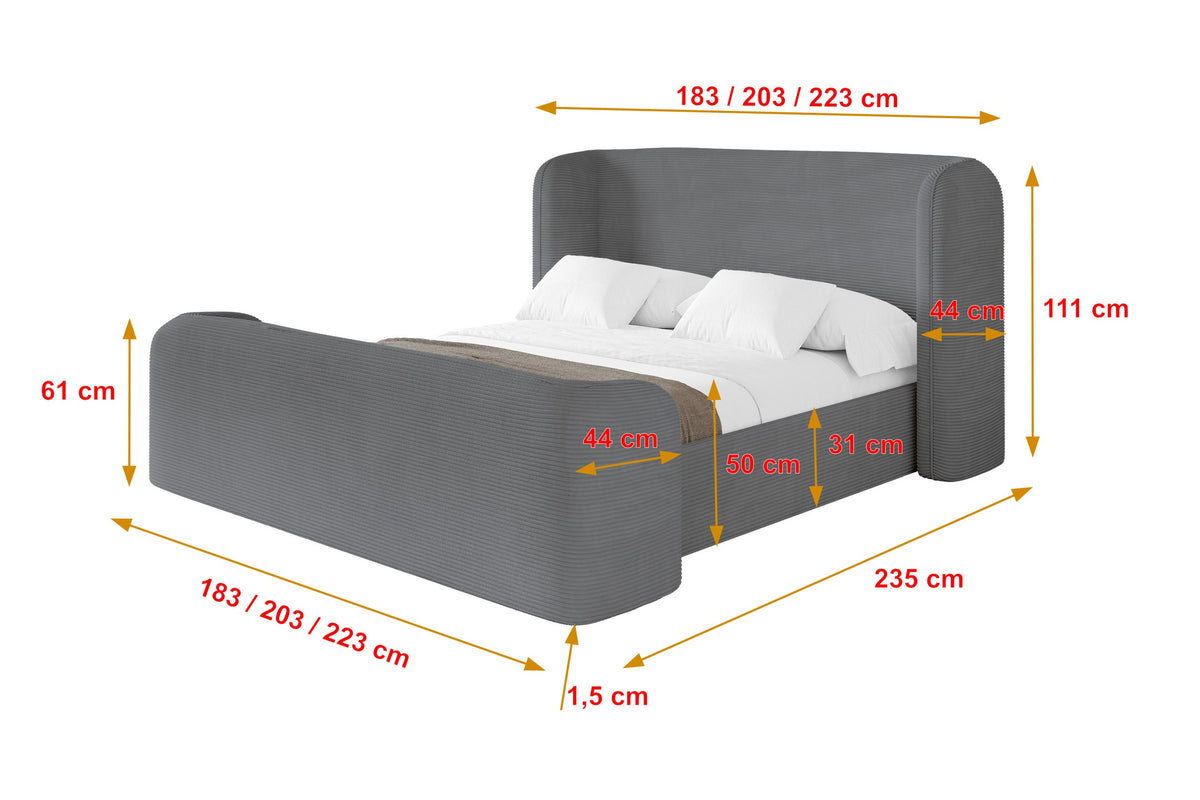 Łóżko tapicerowane ESTI-Z sztruks