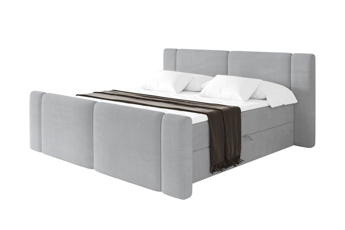 Łóżko boxspring EVON-Z sztruks, Szary - Poso 110 / 120x200 cm / H4