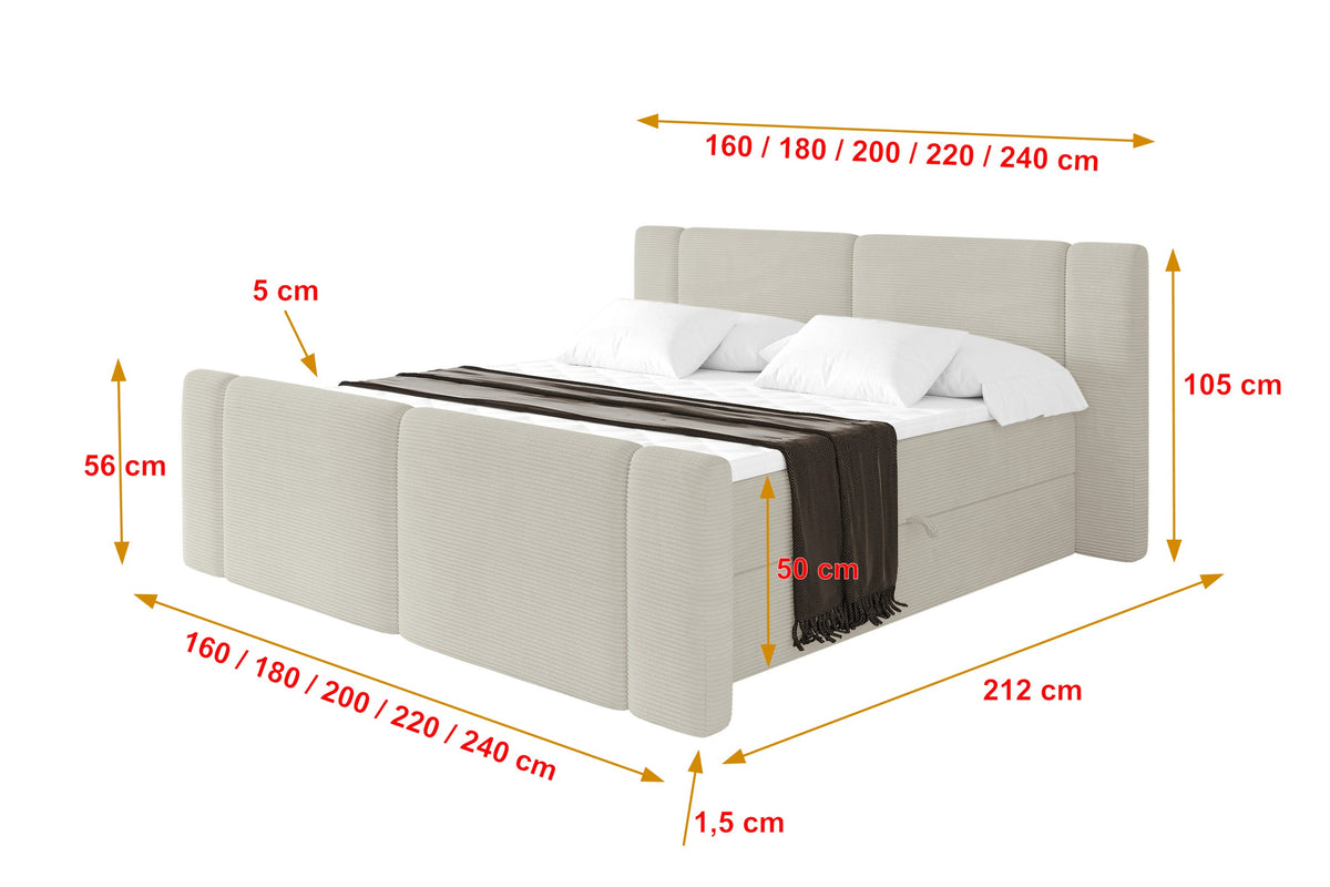 Łóżko boxspring EVON-Z sztruks