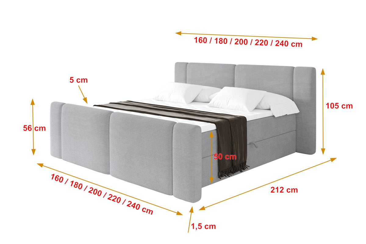 Łóżko boxspring EVON-Z sztruks
