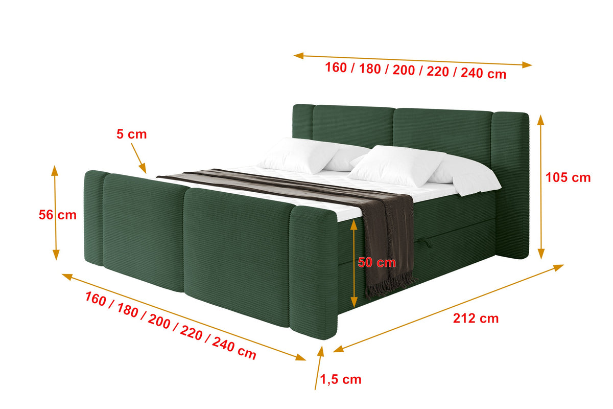 Łóżko boxspring EVON-Z sztruks