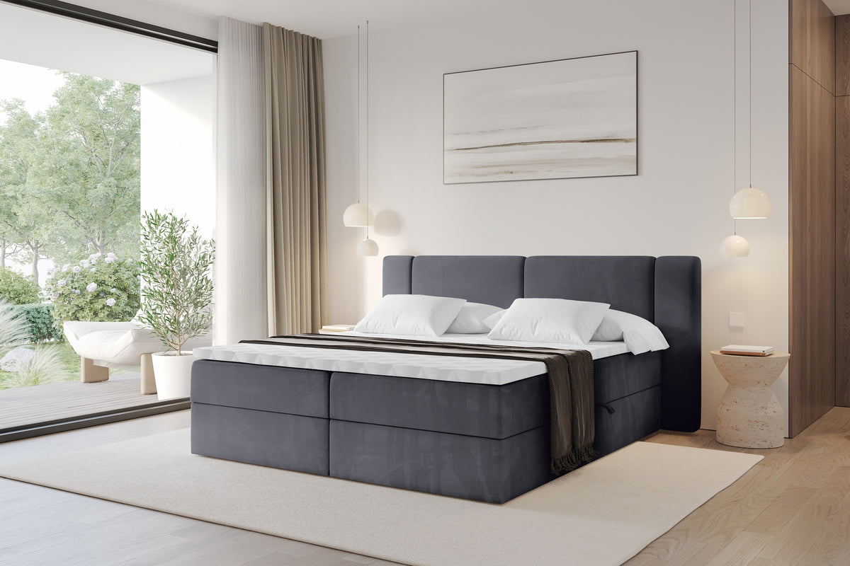 Łóżko boxspring EVON welur