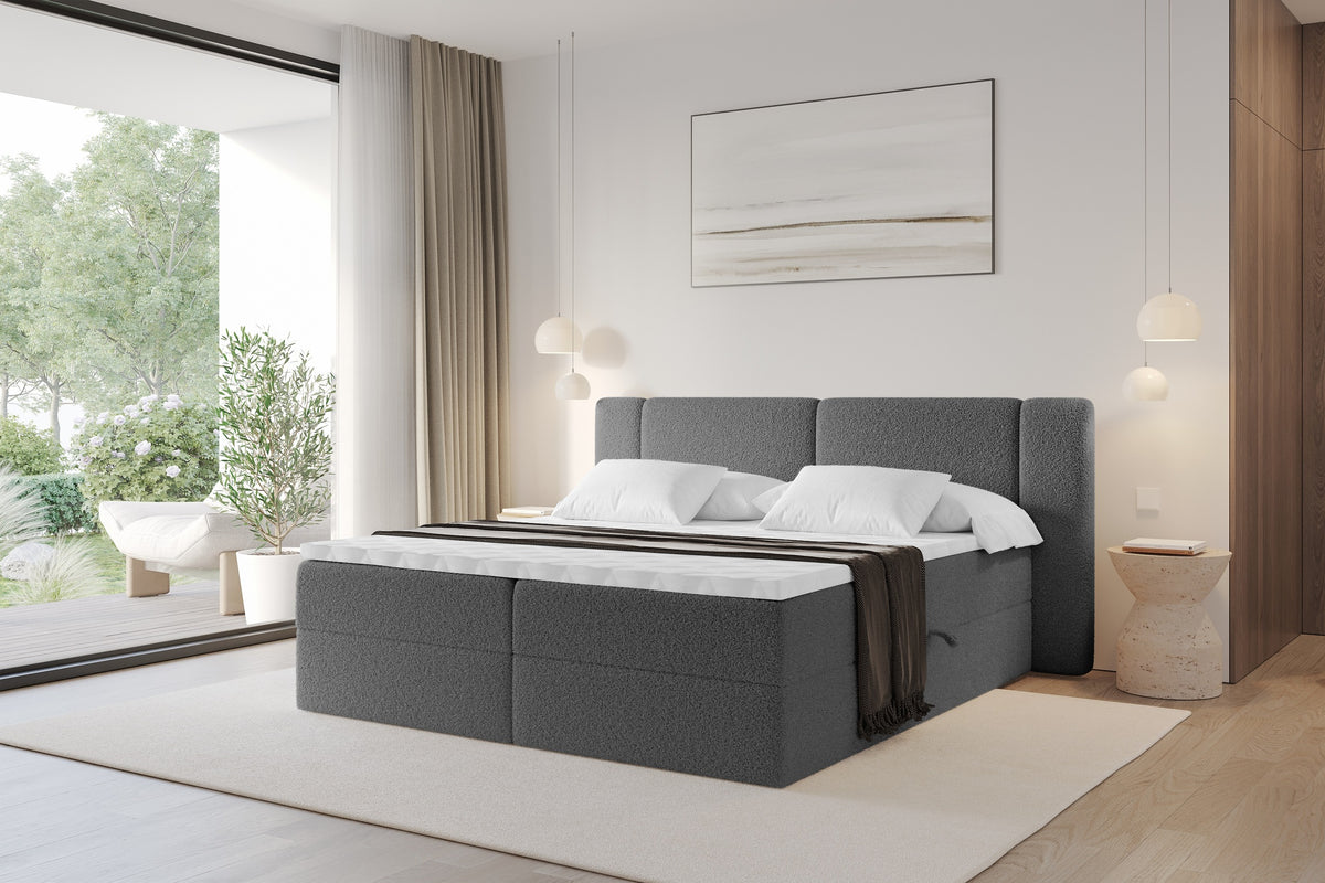 Łóżko boxspring EVON Bouclé