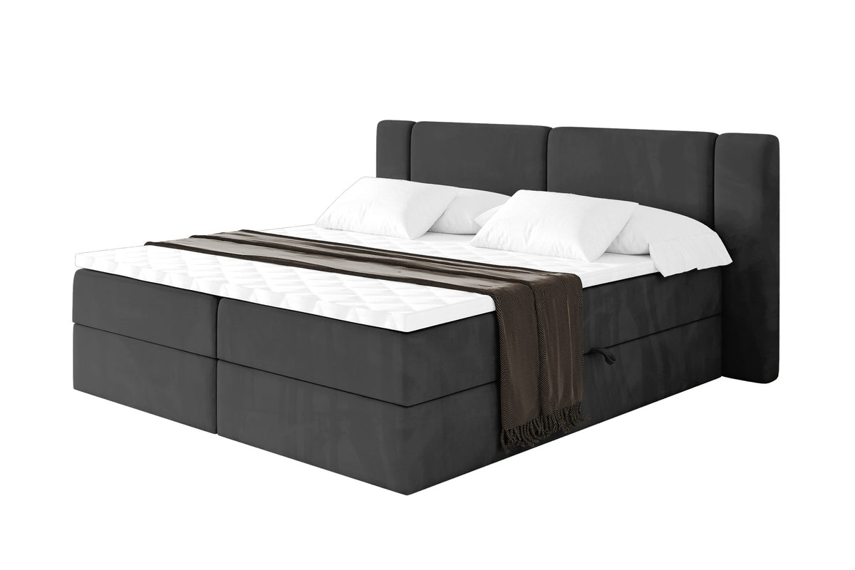 Łóżko boxspring EVON welur, Czarny - Casablanca 2316 / 120x200 cm / H3