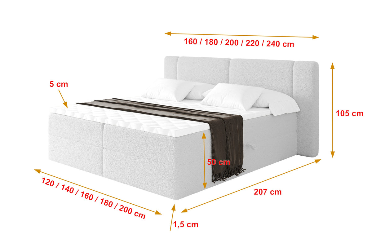 Łóżko boxspring EVON Bouclé