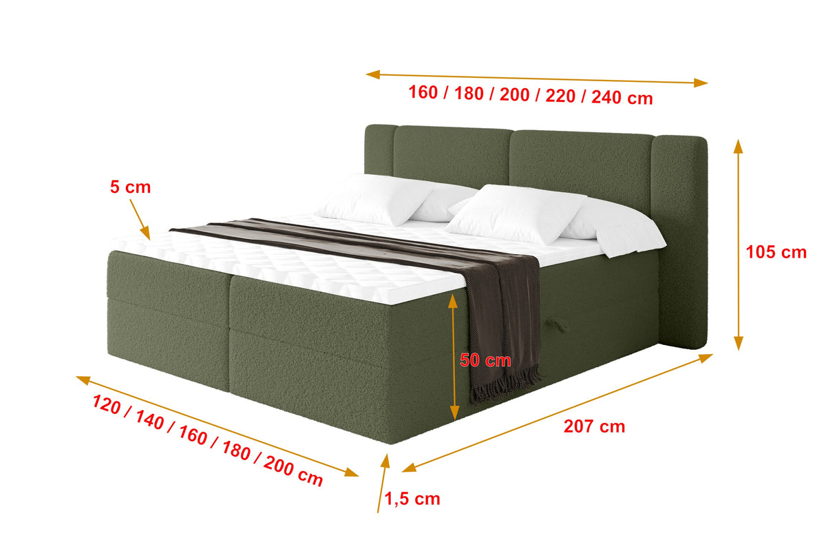 Łóżko boxspring EVON Bouclé