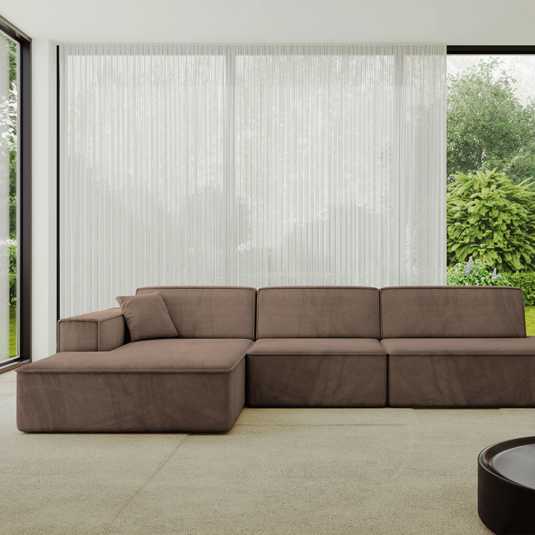 Ecksofa IREA-L2-v4 Braun - Dream Velvet 202.37