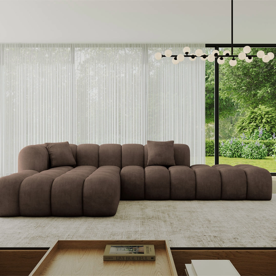 Ecksofa OLEA-L2 Braun - Dream Velvet 202.37