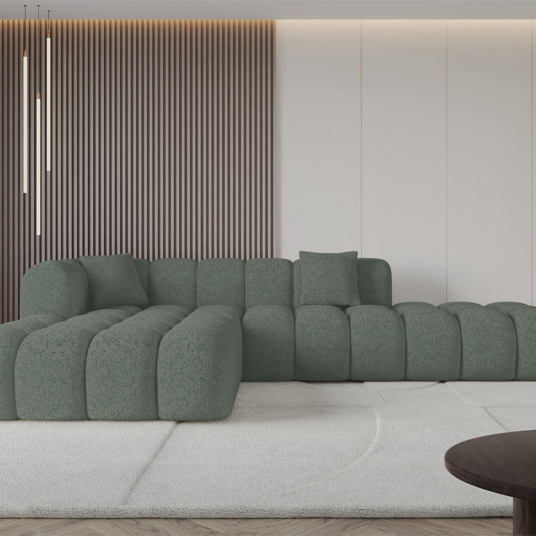 Ecksofa OLEA-L2 Grün - Bosco 35