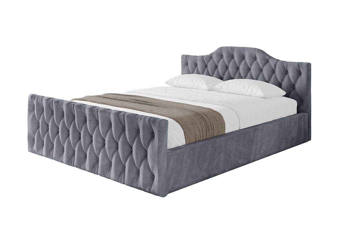 Polsterbett FALIO-Z-v1 Samt, Grau - Casablanca 2314 / 120x200 cm / Ohne Matratze