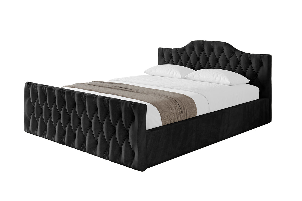 Polsterbett FALIO-Z-v1 Samt, Schwarz - Casablanca 2316 / 120x200 cm / Ohne Matratze