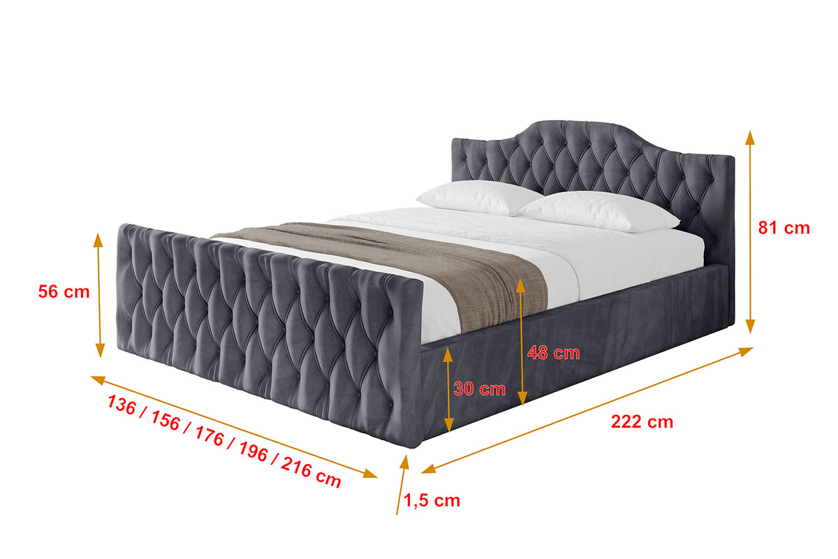 Polsterbett FALIO-Z-v1 Samt