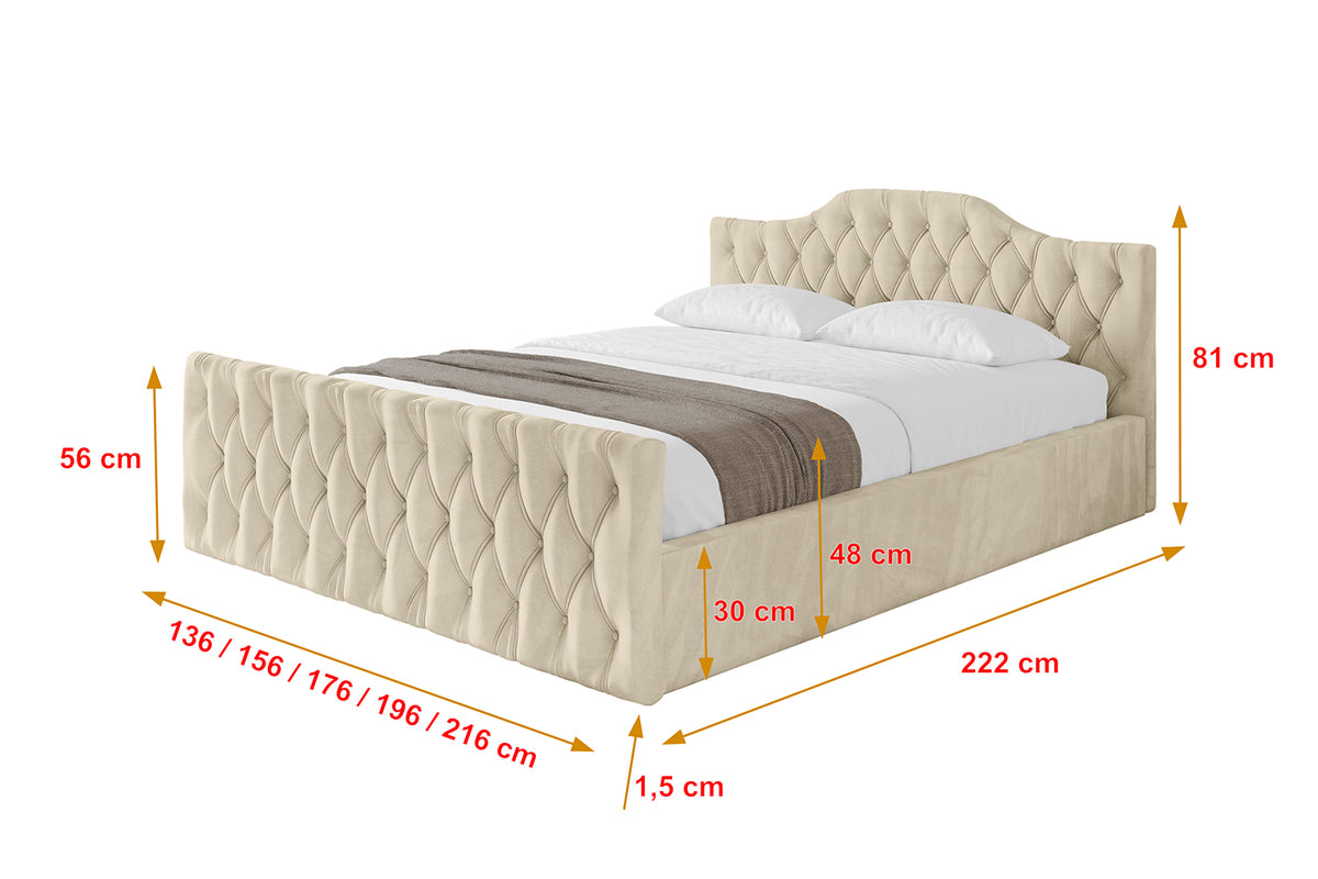 Polsterbett FALIO-Z-v1 Samt