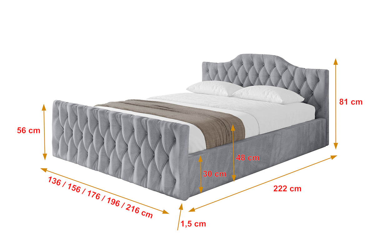 Polsterbett FALIO-Z-v1 Samt