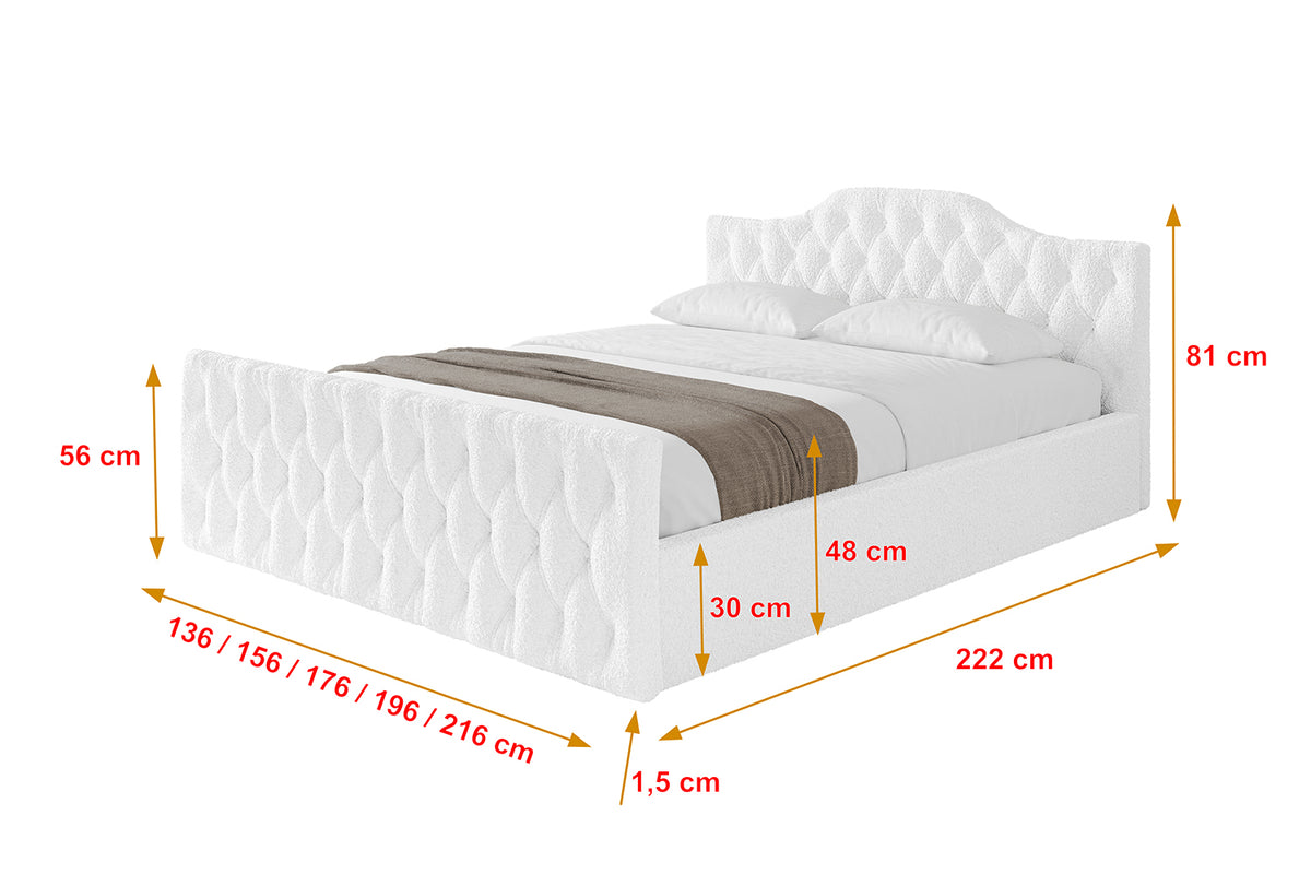 Łóżko tapicerowane FALIO-Z-v1 Bouclé