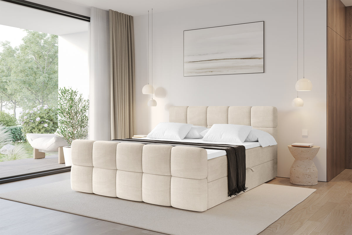 Łóżko boxspring FAMA-Z sztruks