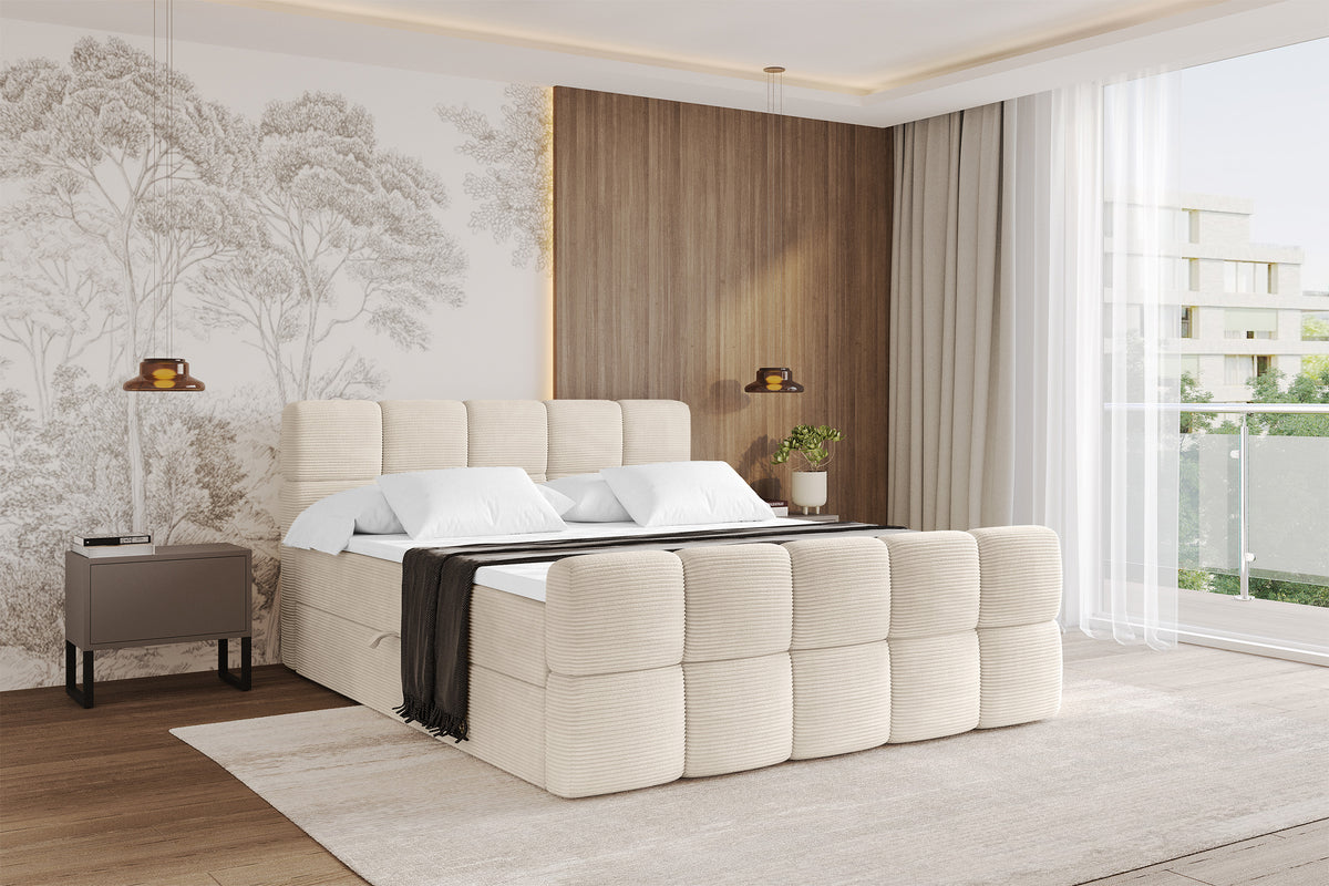 Łóżko boxspring FAMA-Z sztruks
