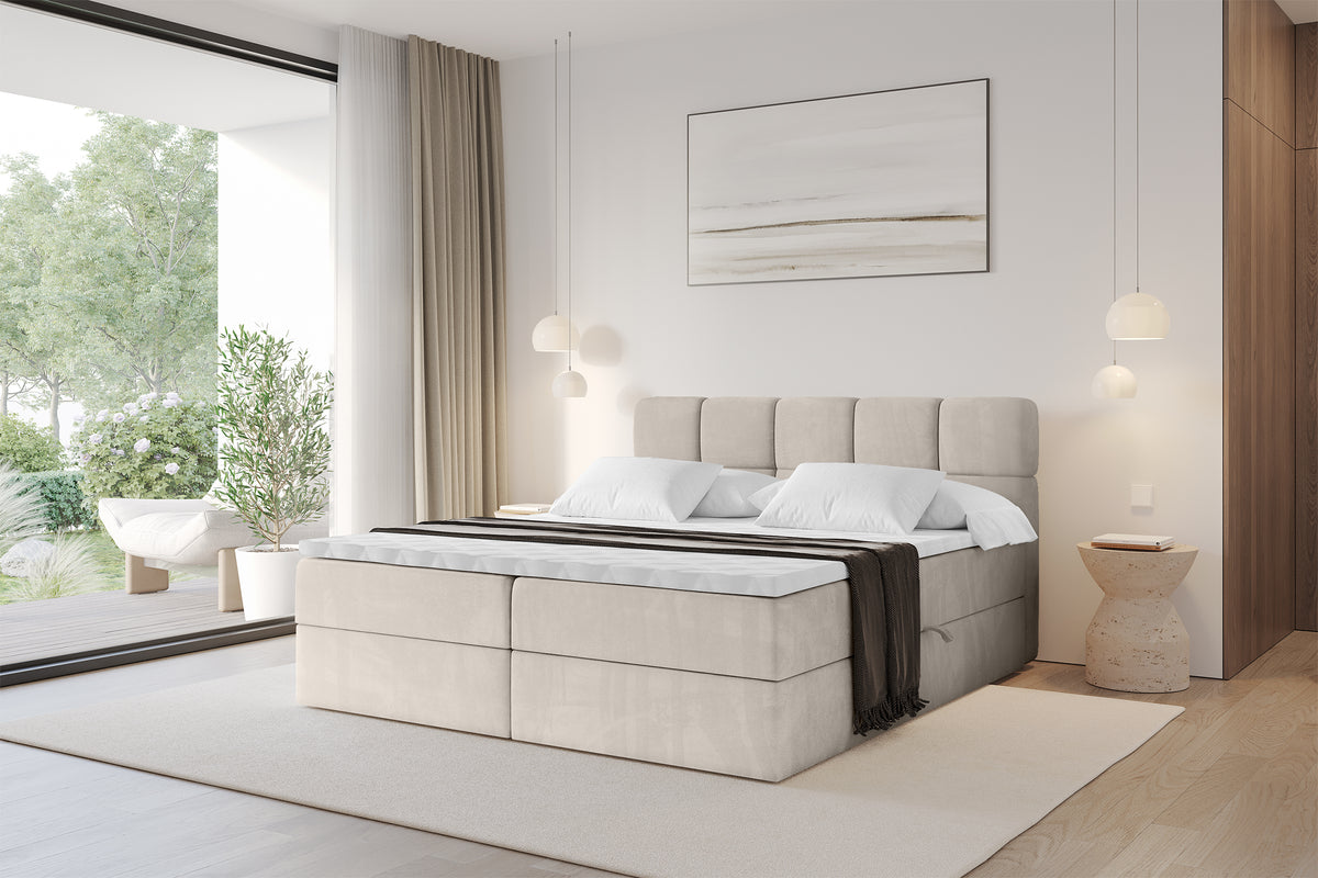 Łóżko boxspring FAMA welur