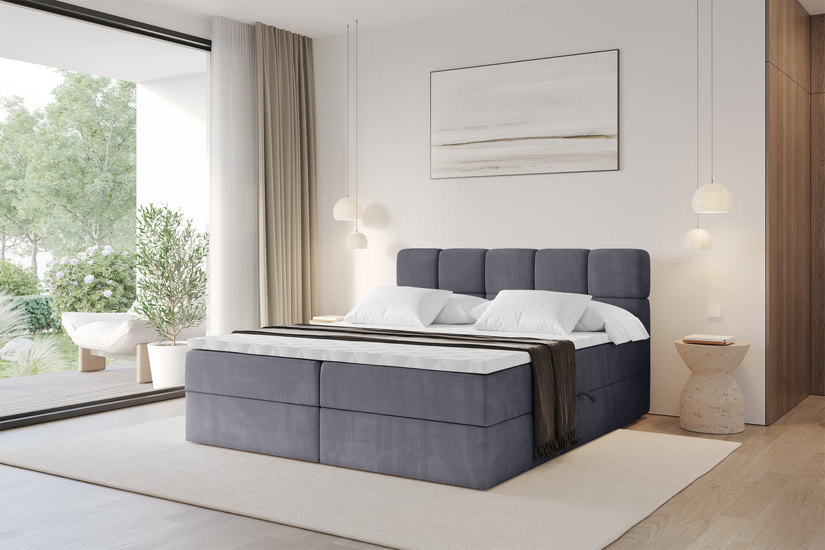 Łóżko boxspring FAMA welur