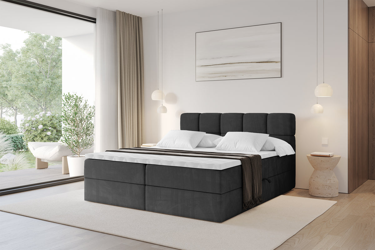 Łóżko boxspring FAMA welur